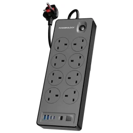 چند راهی برق 8 پورت 2990 وات پاورولوژی مدل PWCUQC047 رنگ مشکی