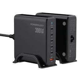 شارژر رومیزی 300 واتی پاورولوژی مدل PWGAN300W رنگ مشکی