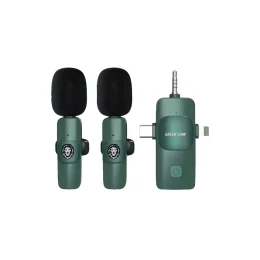 GREEN LION 3 IN 1 MICROPHONE TYPE-C / LIGHTNING / AUX - GREEN