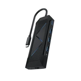 RGB 9 IN 1 USB-C HUB GAMER'S EDITION PD 100W - BLACK - برند پرودو گیمینگ Porodo gaming