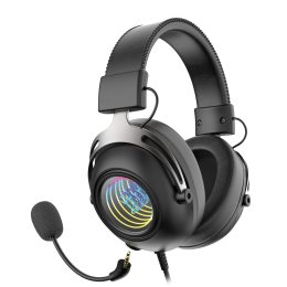 Gaming Headset Infinity Mirror RGB - Detachable Mic, Black