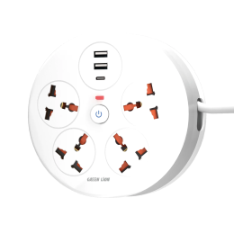 Orbit Power Strip 7-in-1 with Retractable 2.8m Power Cord 2500W - White