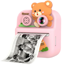 Little Click 2.4" Dual Mode Instant Print Kids Camera, 1080P FHD, 48MP - Pink