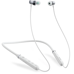Milot Wireless Neckband Earbuds, Bluetooth V6.0, 12 Hrs Playtime - White