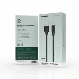 کابل پی وی سی USB-A TO LIGHTNING 3M - BLACK - برند گرین لاین Green lion