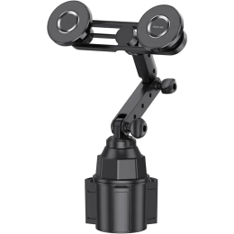 Dual Phone Holder with Cup Mount - Magsafe Compatible, Black
