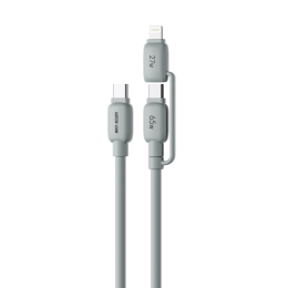2-in-1 PVC USB-C & Lightning Cable - Gray