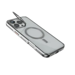 کیف ELIO PC با پایه حلقه دوربین برای iPhone 16 PRO MAX- SILVER - برند لِوِلو Levelo