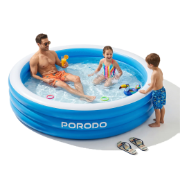 Lifestyle Propre Family Inflatable Swimming Pool 229x229x56cm 3 Air Chambers Quick Setup - Blue