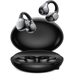 Chester OWS Earbuds, Bluetooth V6.0, 10 Hours Playtime with Case, 35 Hours Standby Time, Clip-On Ear Comfort - Black
