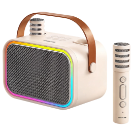 Pico Kids Karaoke Speaker, 6Hrs Playtime, Bluetooth V5.3 - Beige