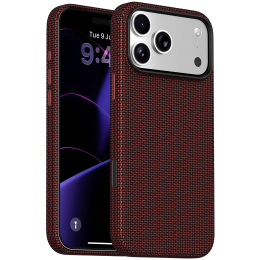 Florenza Woven Fabric MagSafe Case for iPhone 18 Pro/17 Pro 2600GS Drop Protection - Burgundy