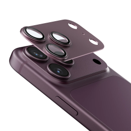 iPhone 18 Pro Max Camera Lens Protector, Anti-Glare, 9H Tempered Glass - Burgundy