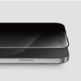 3D SILICONE PLUS ADVANCY PRIVACY EDGE GLASS برای IPHONE 16 PLUS - BLACK - برند گرین لاین Green lion