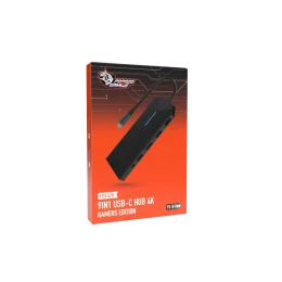 9 IN1 USB-C HUB 4K GAMERS EDITION PD 100W- BLACK - برند پرودو گیمینگ Porodo gaming