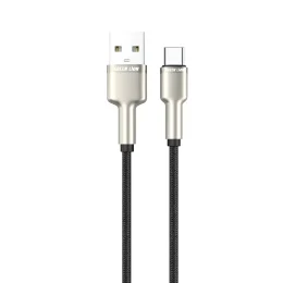 کابل آلیاژ روی بافته شده USB-A به USB-C 18W 1M - مشکی - برند گرین لاین Green lion