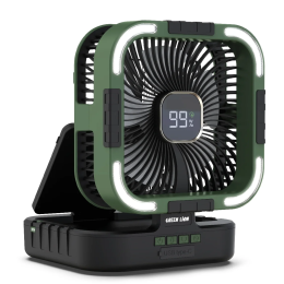 Solar Fan GNPF25SOLFNBK - 3-in-1 Fan, Light & Power Bank, Black