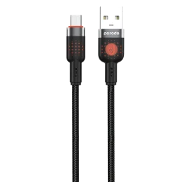 آلوم. کابل بافته آلیاژی USB TO MICRO 1.2M - مشکی - برند پرودو Porodo