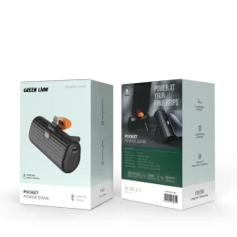 GREEN LION POCKET POWER BANK LIGHTNING OUTPUT 5000MAH - BLACK