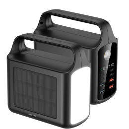 Xtreme Solar Power Bank 80000mAh with Integrated Cables - Black