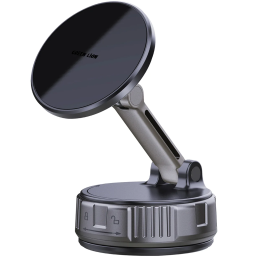 GX-12 MagSafe Suction Phone Holder, 360° Rotation, N52 Strong Magnets, Washable Suction Cup, Dashboard Fit - Black