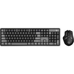 Wireless Keyboard & Mouse Set PDX225-GYB - Arabic Keys, Grey