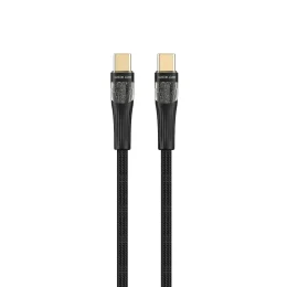 GREEN LION TRANSPARENT CABLE USB-C TO USB-C 100W 1M - BLACK