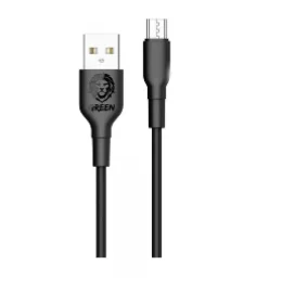 کابل میکرو یو اس بی پی وی سی سبز 1.2M 2A - مشکی - برند گرین لاین Green lion