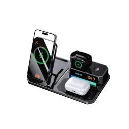 GREEN LION 6 IN 1 MULTIFUNCTIONAL WIRELESS CHARGER - BLACK