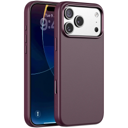 MAYFAIR MagSafe iPhone 18 Pro Case, 2M Drop-Tested, Anti-Slip & Anti-Fingerprint, Metal Buttons - Burgundy