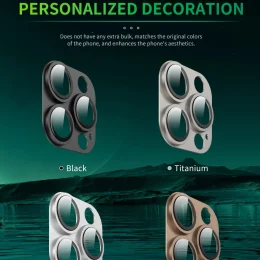 CAMERA LENS PRO FOR IPHONE 16 PRO/16 PROMAX - WHITE TITANIUM - برند گرین لاین Green lion