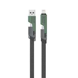 GREEN LION 2 IN 2 BRAIDED FAST CHARGING CABLE 65W - BLACK