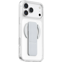 iPhone 18 Pro MagSafe Case, Leather Hand Grip - Silver