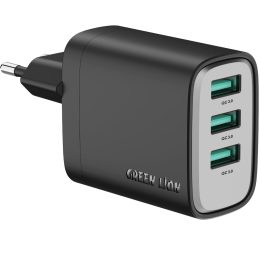 Wall Charger Supra GN3USB24EUBK - 24W, 3-Port USB-A, Black Grey