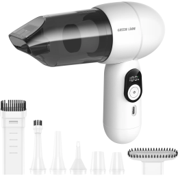 Porta Vac 5-in-1 Mini Vacuum 14000Pa Brushless Motor HEPA Filter USB-C LED Display - White