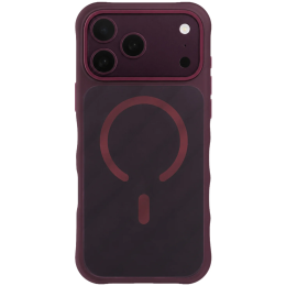 WYN MagSafe Hybrid PC + TPU Case for iPhone 18 Pro Max, Wavy Anti-Slip Texture, Aluminum Camera Protection - Burgundy