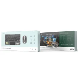 GREEN LION  TRANSPARENT DUO WIRELESS KEYBOARD & MOUSE - BLACK