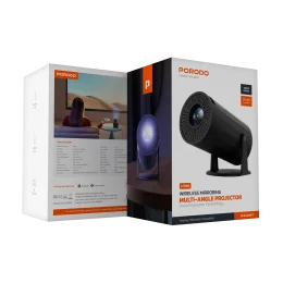 4K PROJECTOR PRO ANDROID 11 با کیستون خودکار - مشکی - برند پرودو Porodo
