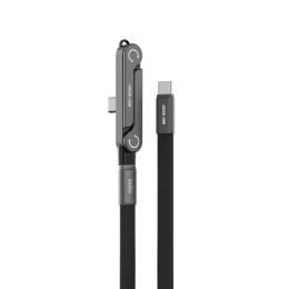 USB-C Holder Cable GNUSBCHLCBBK - 2-in-1 Foldable, Black