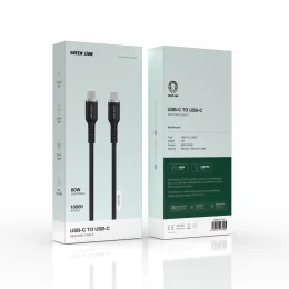 GREEN LION USB-C TO USB-C SILICONE CABLE  - BLACK