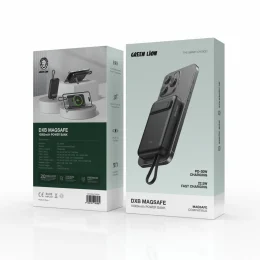 پاور بانک DXB MAGSAFE 10000 MAH - مشکی با پایه - برند گرین لاین Green lion