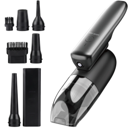 Airvex Mini Vacuum & Air Blower 100W HEPA Filter LED Flashlight Bi-Directional Handle - Black