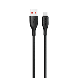 Silicone USB-A to Micro Cable 10W 1m - Black