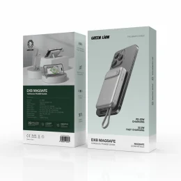 پاور بانک DXB MAGSAFE 10000 MAH - نقره ای پایه دار - برند گرین لاین Green lion