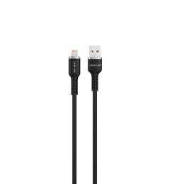GREEN LION USB-A TO LIGHTNING  SILICONE CABLE- BLACK