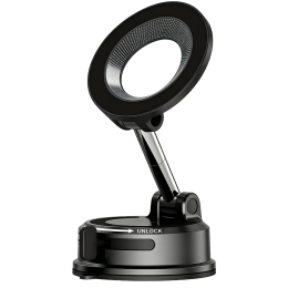 GX-90 MagSafe Suction Car Phone Holder, Strong N52 Magnets, 3-Axis Flexible Rotation - Black