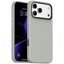 Florenza Woven Fabric MagSafe Case for iPhone 18 Pro Max/17 Pro Max 2600GS Drop Protection - Silver