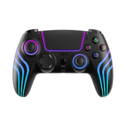 کنترلر PS4 GAMEPAD با الگوهای نور سرد - مشکی - برند پرودو گیمینگ Porodo gaming