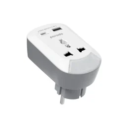 سوکت 3IN1 چند نوع با AC USB-A TYPE C EU - WHITE - برند پرودو Porodo