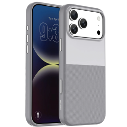 NICE MagSafe CASE for iPhone 18 Pro with Metal Buttons, Anti-Slip Texture - Silver